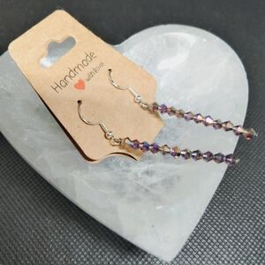 Handmade Purple Beaded Earrings